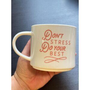 Threshold 14oz Pink Ivory Mug Don't Stress Do Your Best Preloved